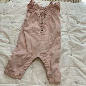 Old Navy Pink Smocked Twill Jumpsuit